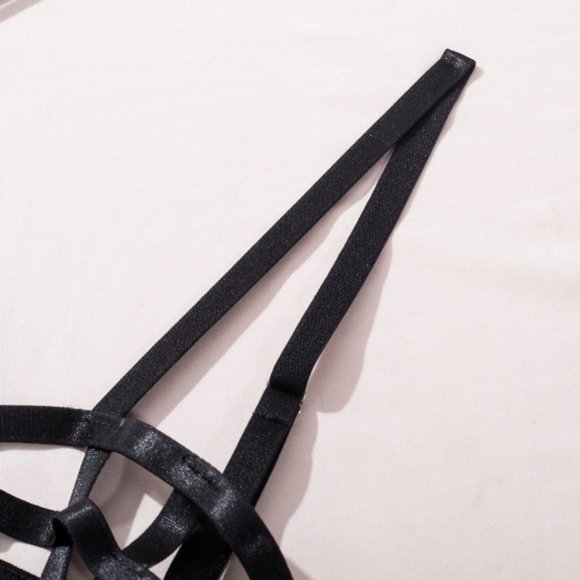 5-Pcs Pierced Multi-Strap Wear Panty Backless Women's Kink Set Lingerie - Picture 9 of 17